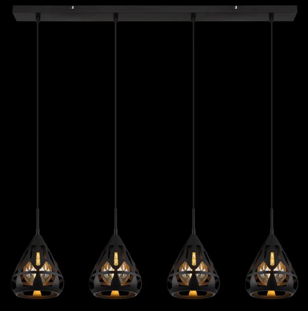 Globo Hassan 15889-4H Hanglamp - 4 Lichtpunten - Zwart - afbeelding 5 van 5