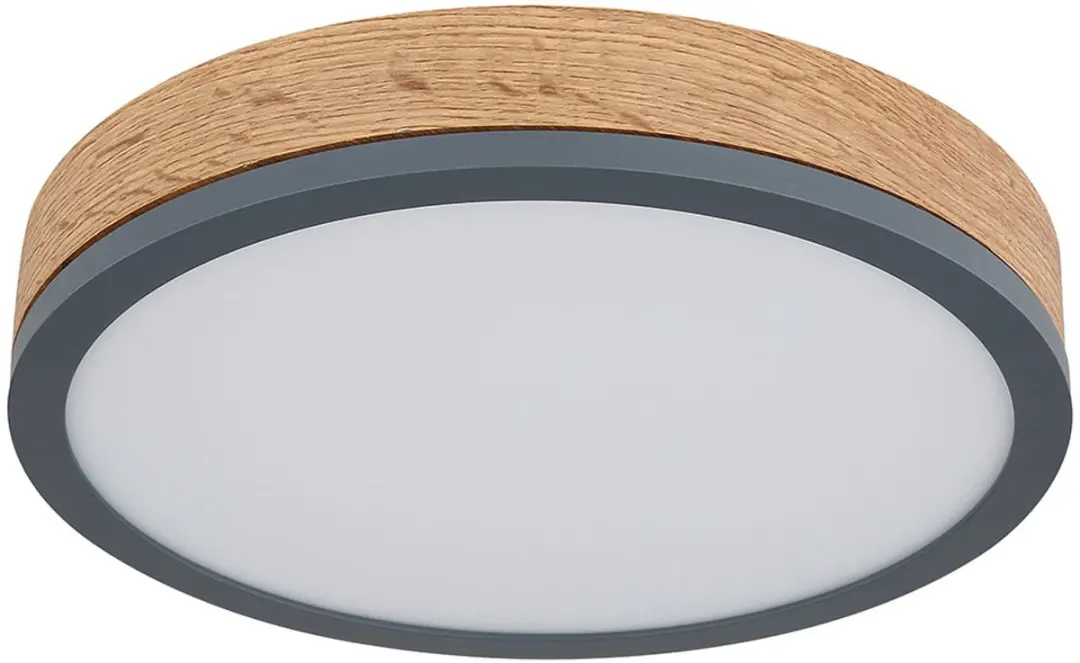 Plafondlamp Designlamp Woonkamerlamp Keuken houtlook, metaal opaal grafiet, 1x L