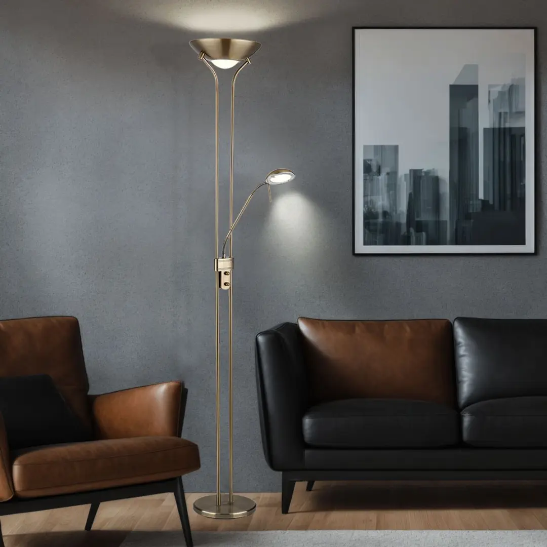 Plafondschijnwerper vloerlamp LED dimbaar met leeslamp LED vloerlampen met dimme