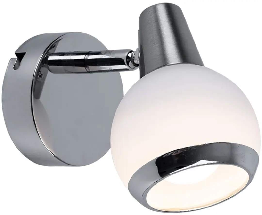 Wandlamp Wandlamp Slaapkamerlamp LED glas chroom Wandspot, opaal, 1x LED 3W 300L