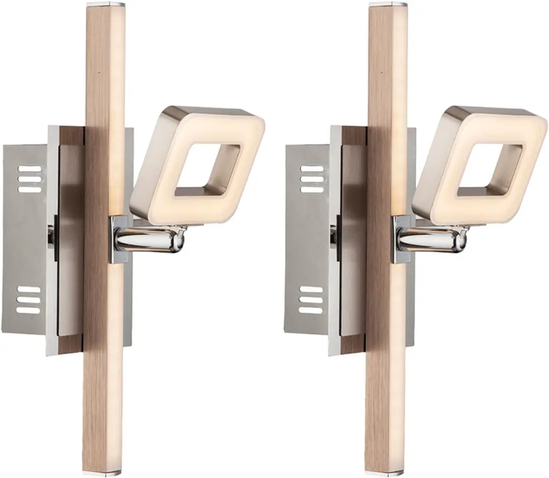 Zwenkbare wandlamp Wandlamp met schakelaar LED trapverlichting, mat nikkel chroo