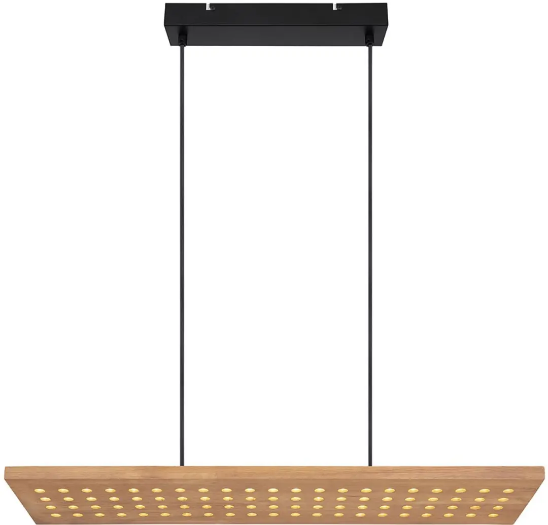 Hanglamp dimbaar hout hout hanglamp eetkamer keuken, metaal, bruin, LED 40W 2000