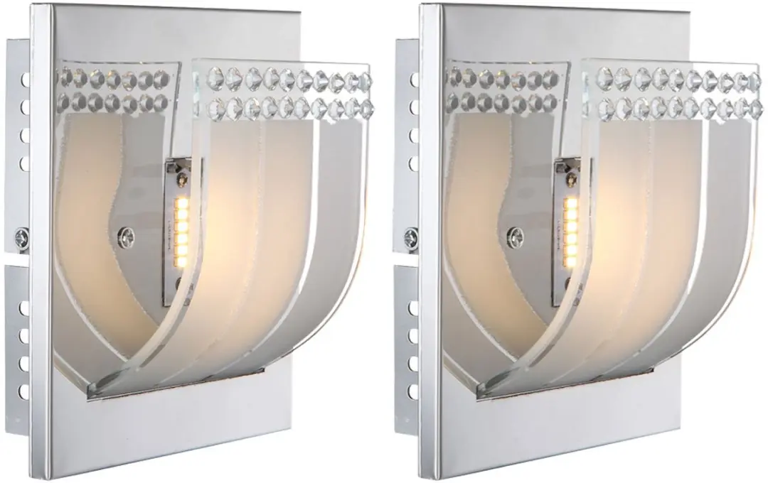 Wandlamp chroom glas LED wandlamp hallamp traplamp woonkamerlamp, 1x LED warm wi