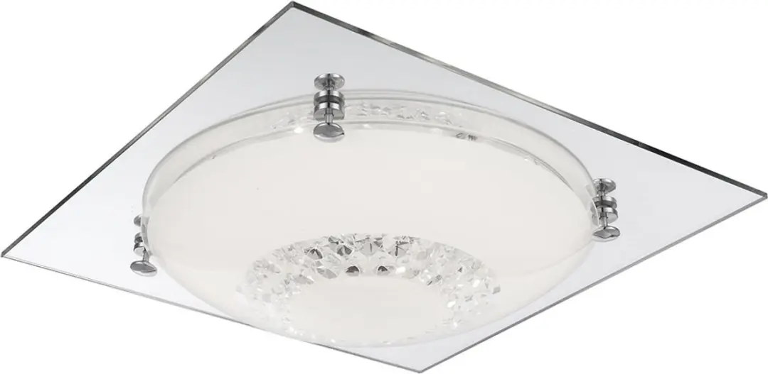 Plafondlamp Woonkamerlamp Slaapkamerlamp, glazen kristallen helder chroom spiege