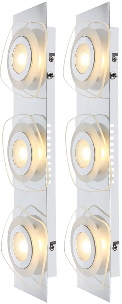 Wandlamp Wandlamp Spotlamp Ganglamp Woonkamerlamp, 3 vlammen, gesatineerd helder