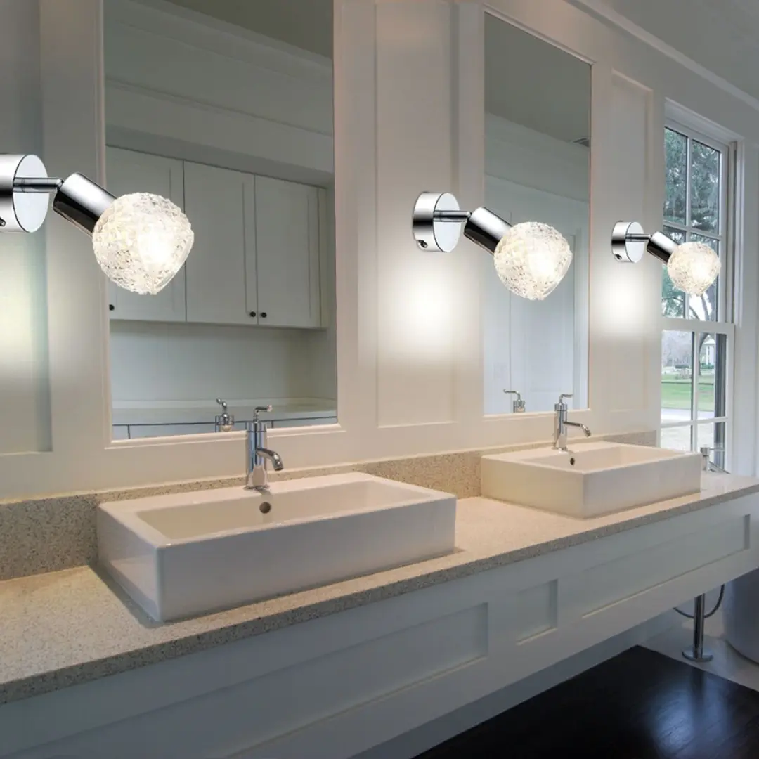 Wandlamp wandlamp spot spot wandspot hallamp, beweegbare spot, chroom glas wit,