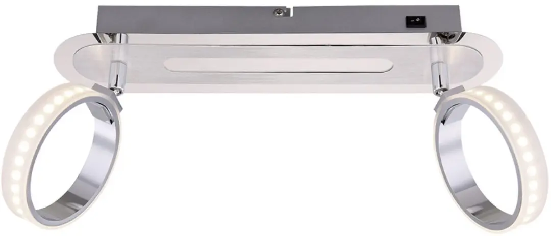 Plafondlamp 2 vlammen LED plafondlamp chroom Slaapkamerlamp Spots beweegbaar, 2x
