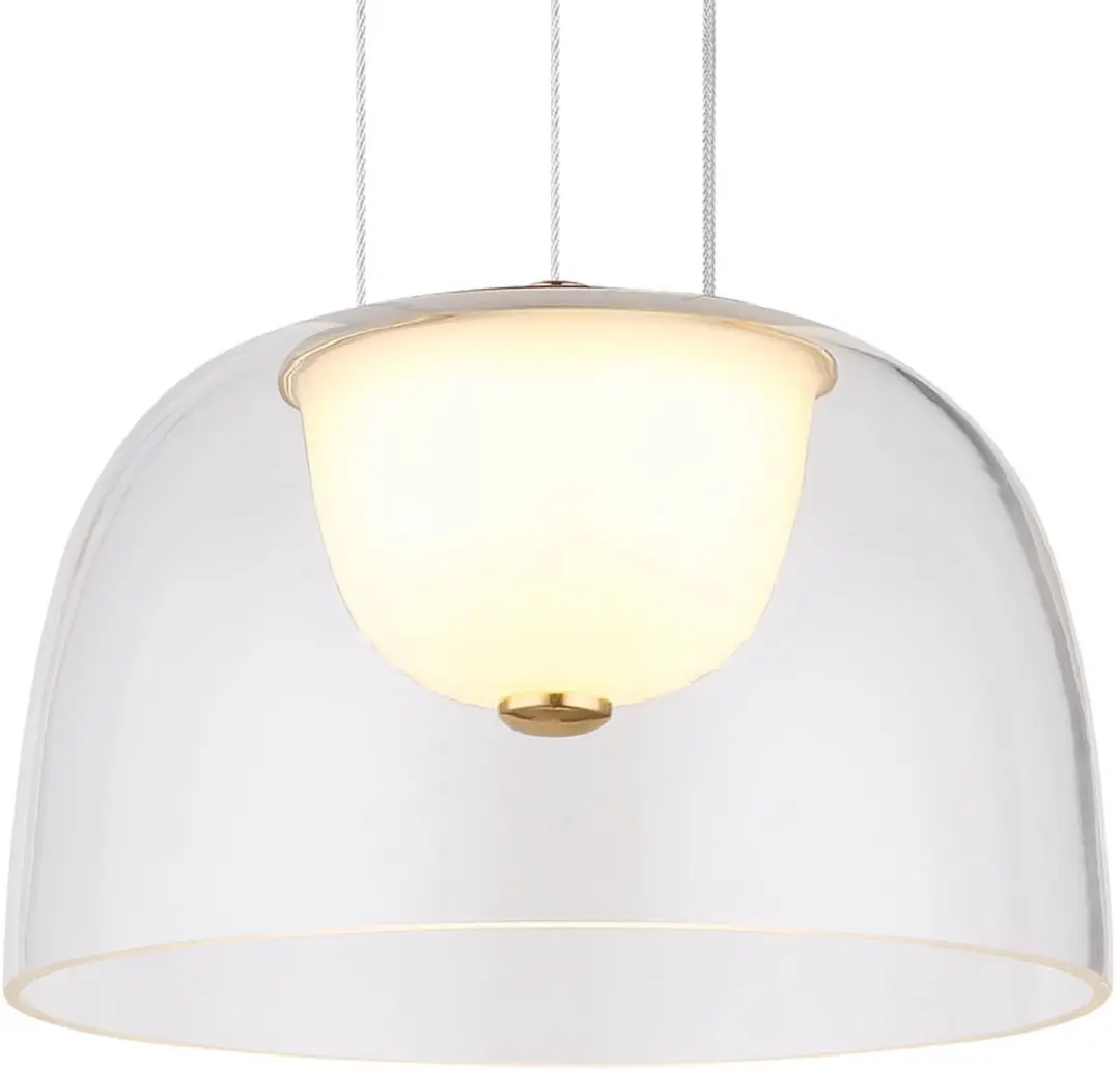 Hanglamp Plafondlamp Woonkamerlamp Eetkamerlamp, metaal glas gesatineerd messing