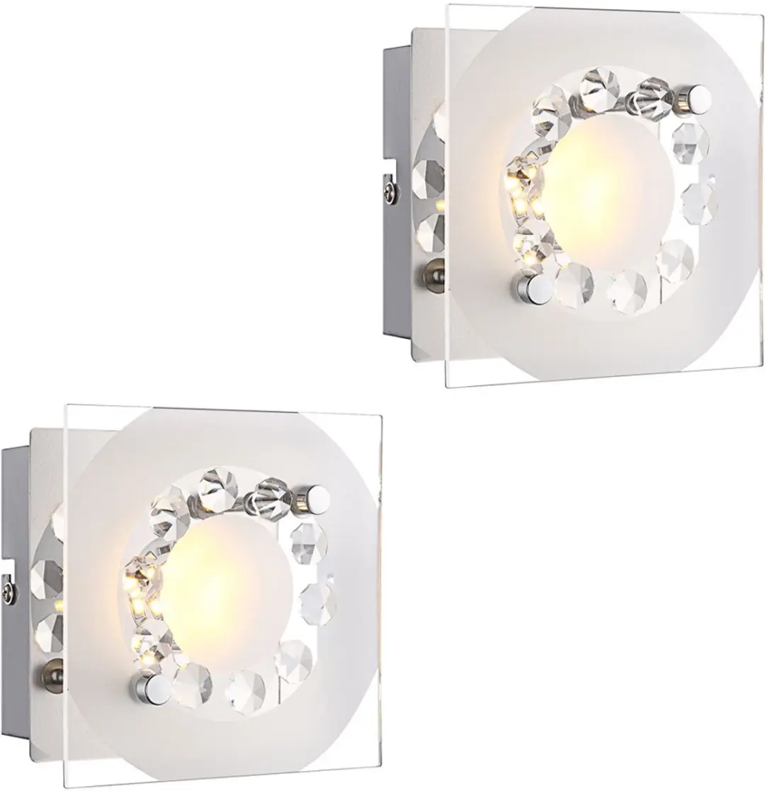 Wandlamp Wandlamp Slaapkamerlamp Woonkamer K5 kristallen, glas chroom, 1x LED 4W