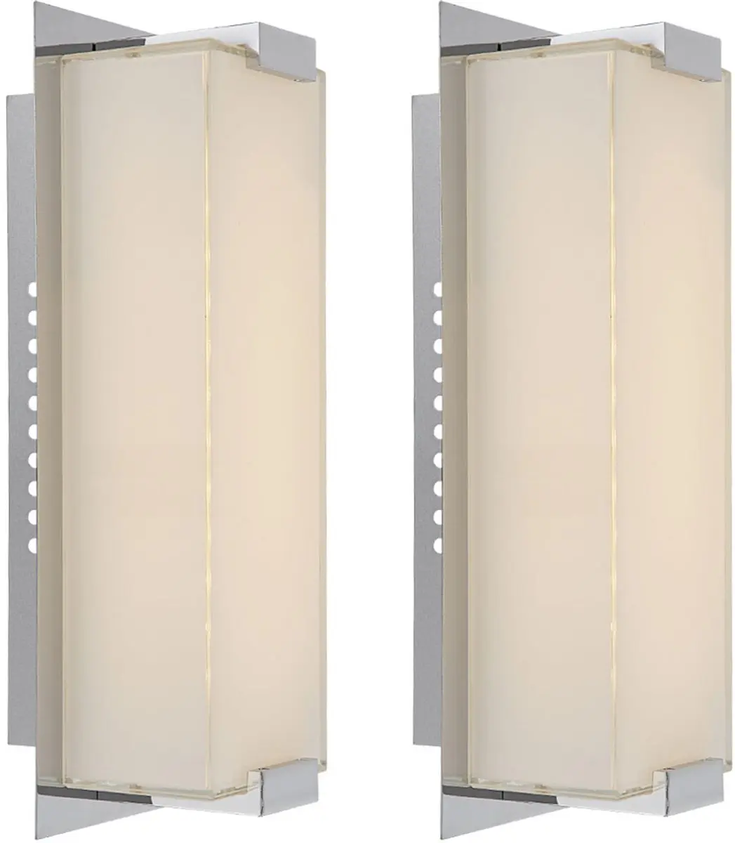 Wandlamp LED halverlichting traplamp chroom wandlamp slaapkamer, gesatineerd gla