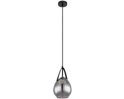 Hanglamp hanglamp eetkamer, moderne hanglamp, lampenkap in rookglas look, metaal