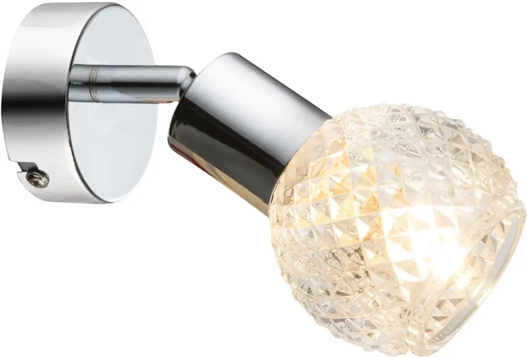 Wandlamp Wandlamp Spotlamp Wandspot Hallamp, beweegbare spot, chroom glas wit, 1