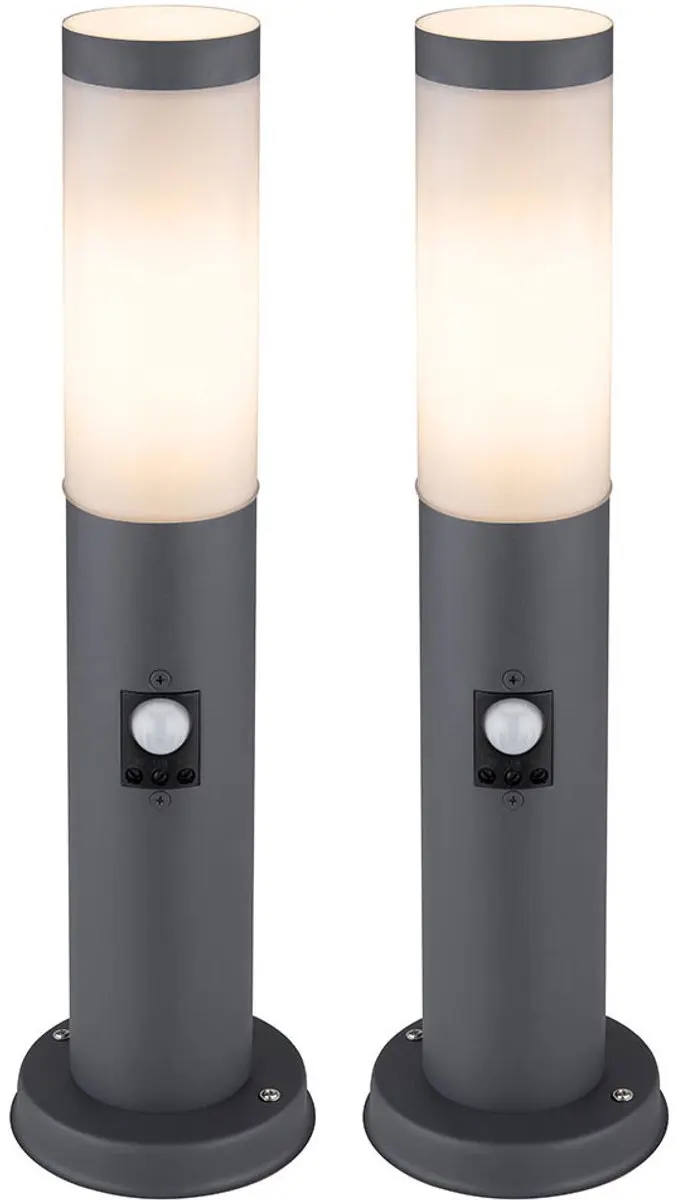 Buiten staande lamp met bewegingsmelder tuinlamp roestvrij staal padlamp antraci
