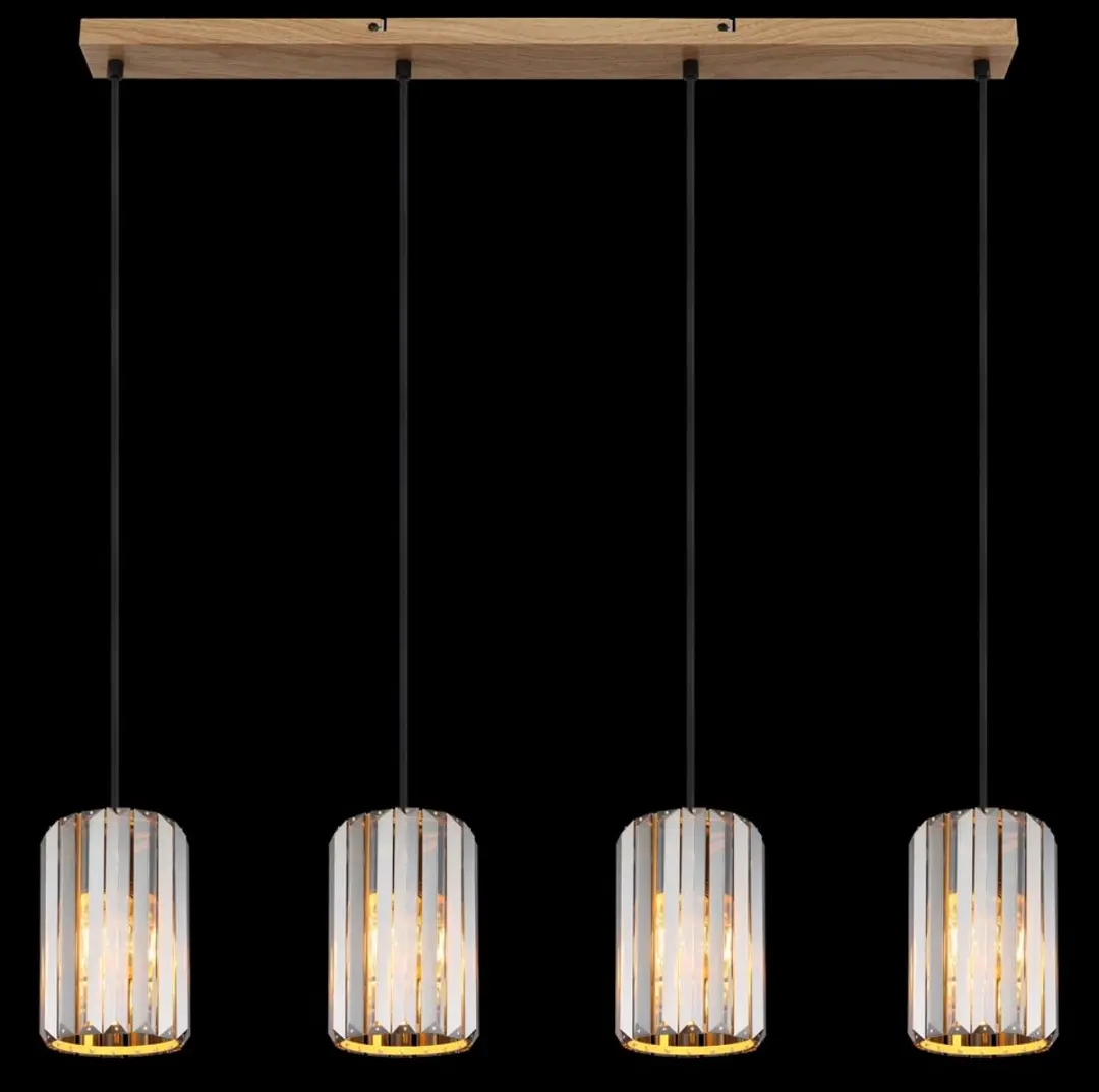 Globo Run Hanglamp 30220446 - 4-lichts Hout - afbeelding 5 van 6