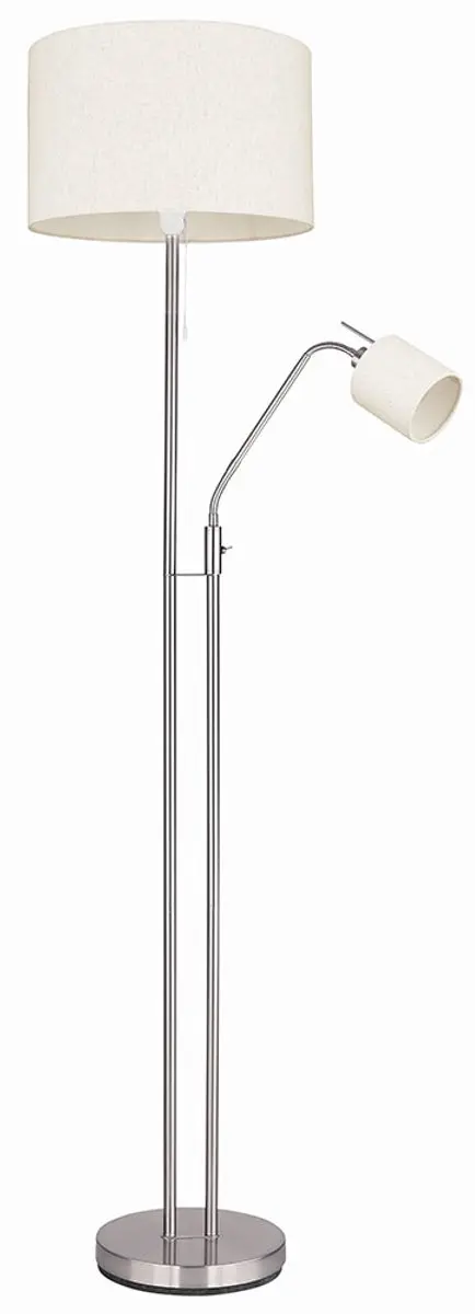 Vloerlamp woonkamer zandkleurige plafondlamp met leeslamp Vloerlamp stoffen kap