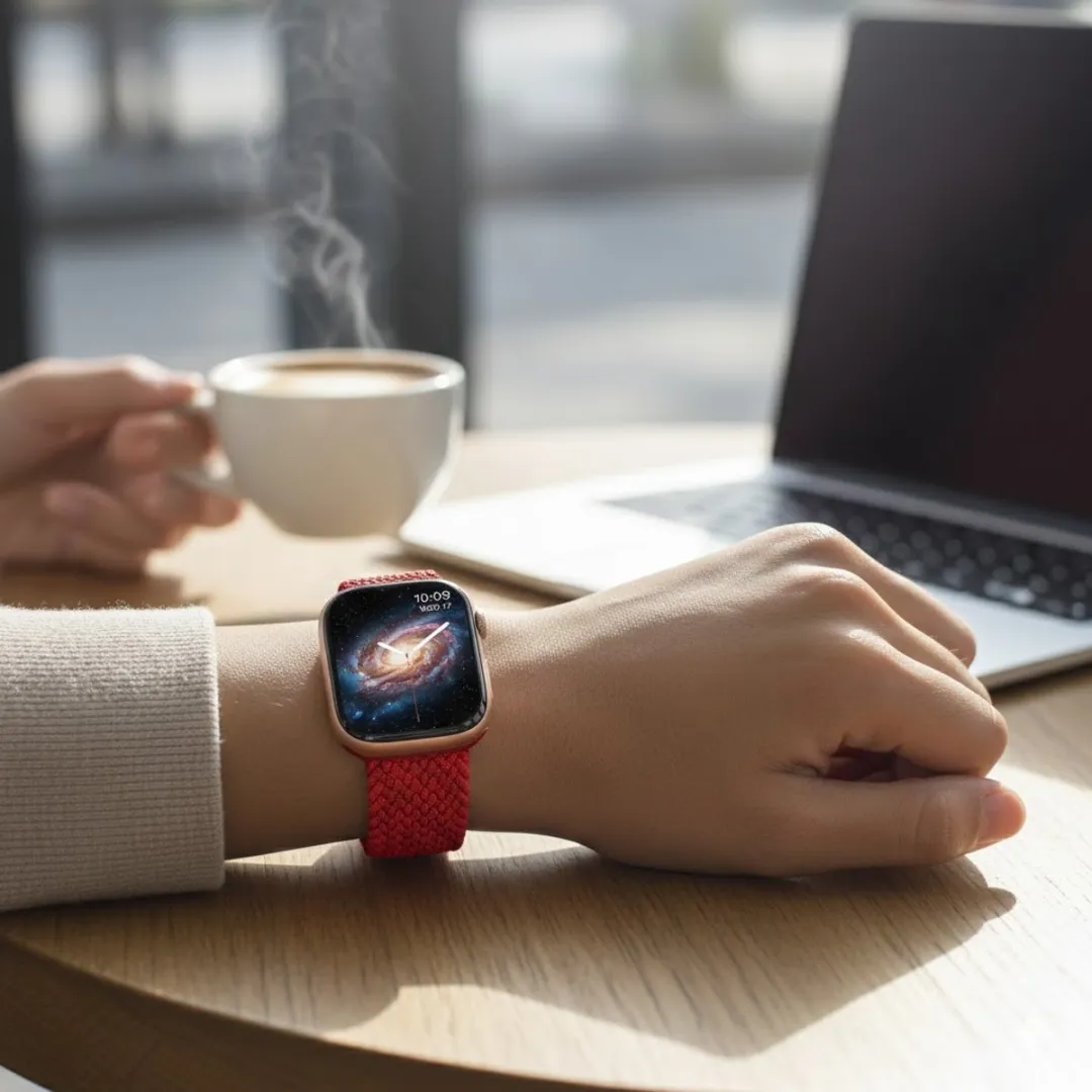 NUVEX Rood Nylon Horlogebandje Apple Watch - One Size