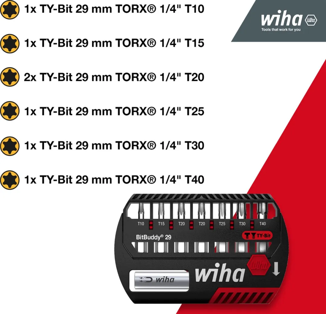 Wiha BitBuddy TY-bit 29mm TORX T15 - 9-delig