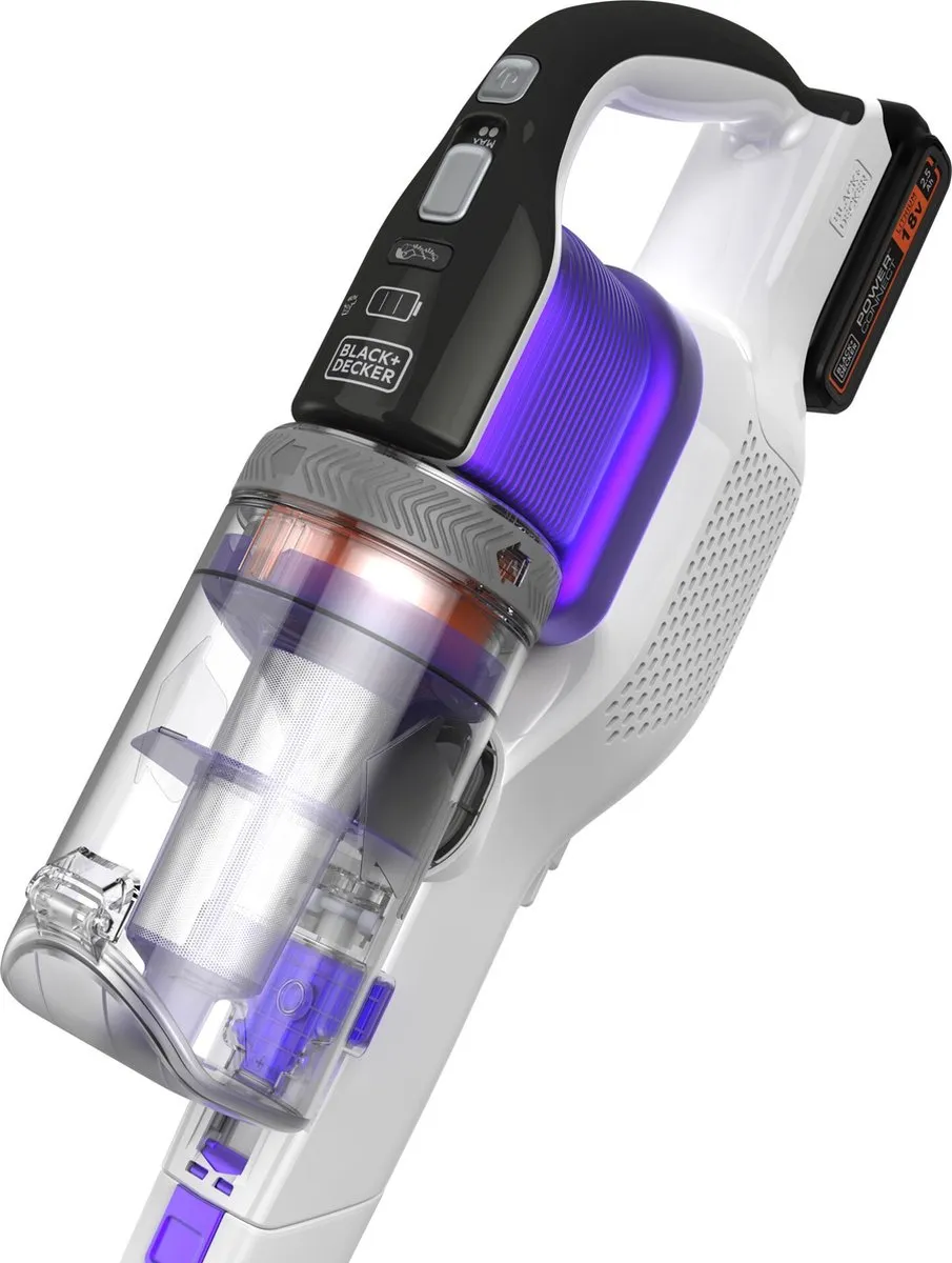 BLACK+DECKER BHFEV1825CP-QW 4-in-1 Stofzuiger - 18V 2.5Ah - Wit/Paars