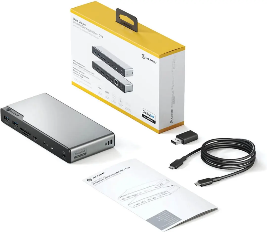 Alogic DUCDV4 Quad Display Dockingstation - Grijs - afbeelding 2 van 6