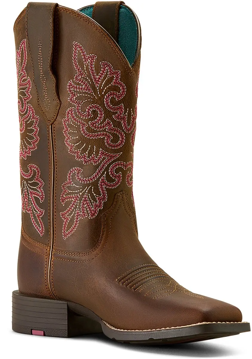 Ariat Round Up Wide Square Toe Westernlaarzen Dames - Bruin - afbeelding 3 van 6