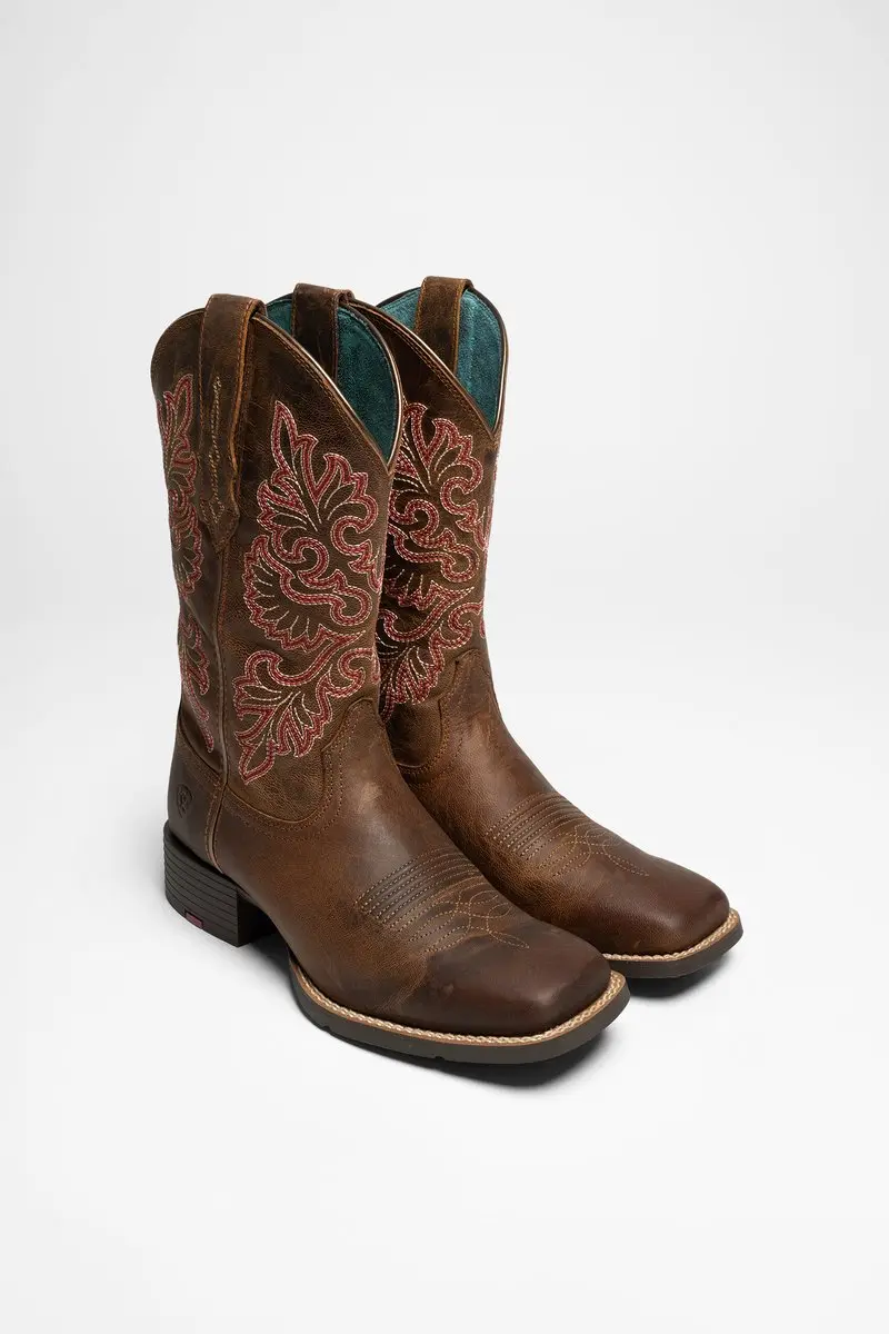 Ariat Round Up Wide Square Toe Westernlaarzen Dames - Bruin - afbeelding 4 van 6
