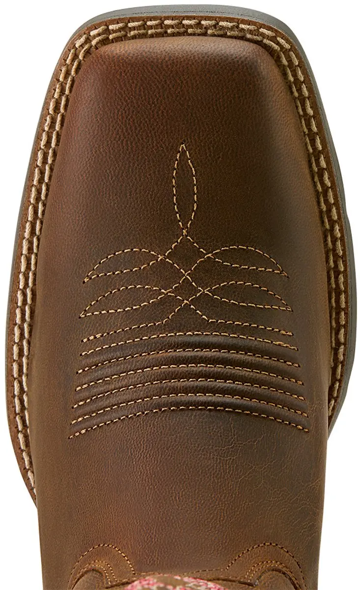 Ariat Round Up Wide Square Toe Westernlaarzen Dames - Bruin - afbeelding 2 van 6