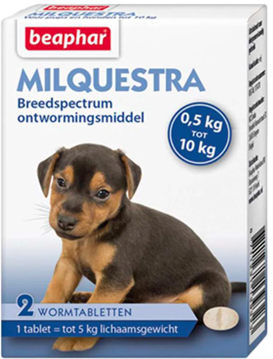 Beaphar Milquestra Ontworming Tabletten Hond 5-50 kg - 2 Stuks