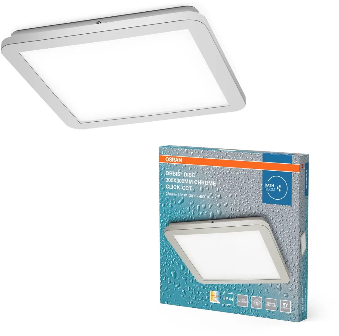 Osram Orbis Disc Wandlamp 22W 1800lm Click CCT - Chroom
