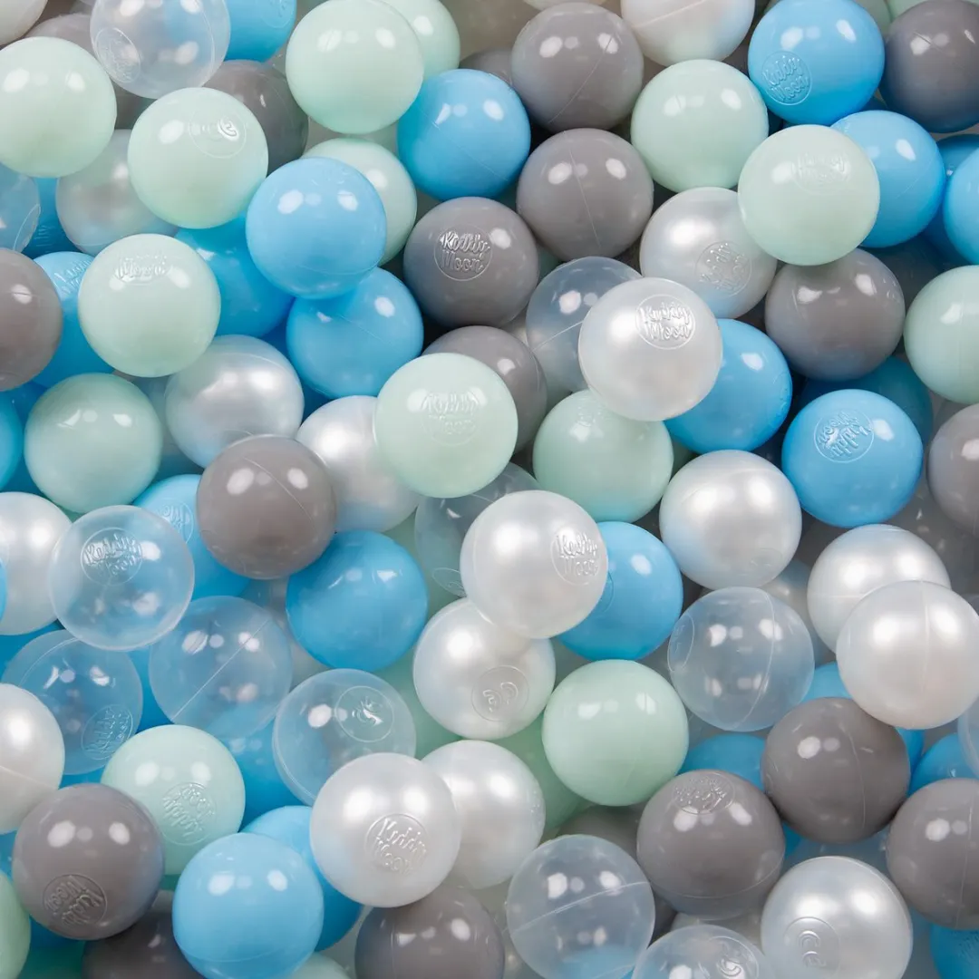 KiddyMoon Kinderballen Ø6cm 500 Stuks - Parelmoer/Grijs/Transparant/Babyblauw/Mint