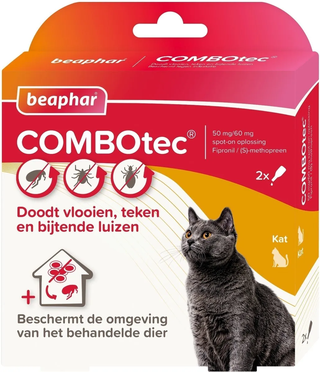 Beaphar Combotec Kat Anti-Vlooien & Teken Druppels 2ml