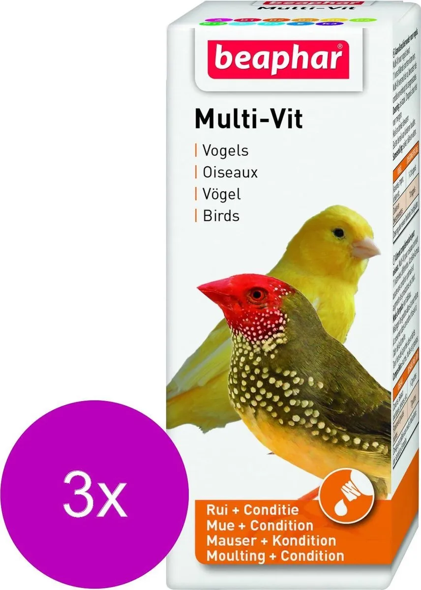 Beaphar Multi-Vitamine Vogels - 3x50ml