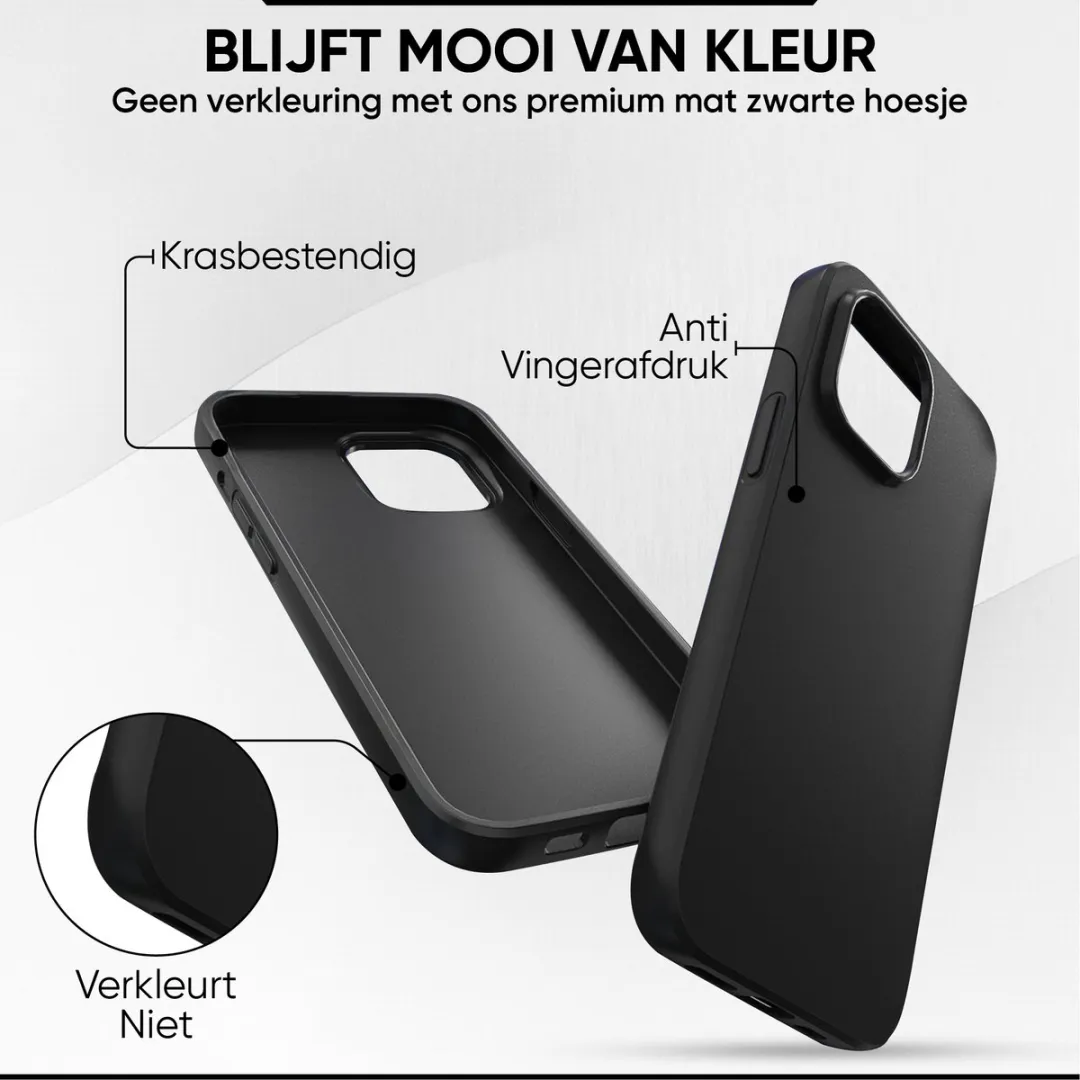 NUVEX iPhone 12/12 Pro Hoesje Zwart - Met Screenprotector - afbeelding 6 van 6