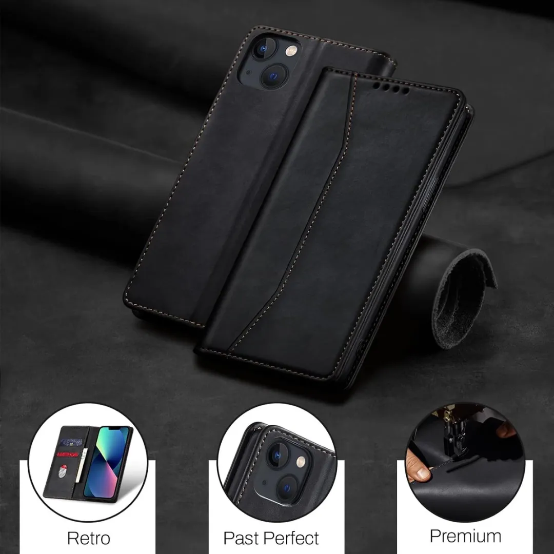 NUVEX iPhone 13 Hoesje met Pasjeshouder - Zwart