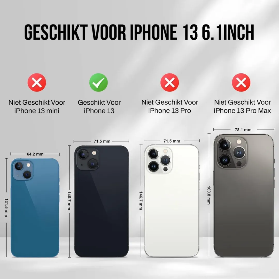 NUVEX iPhone 13 Hoesje met Pasjeshouder - Zwart - afbeelding 6 van 6