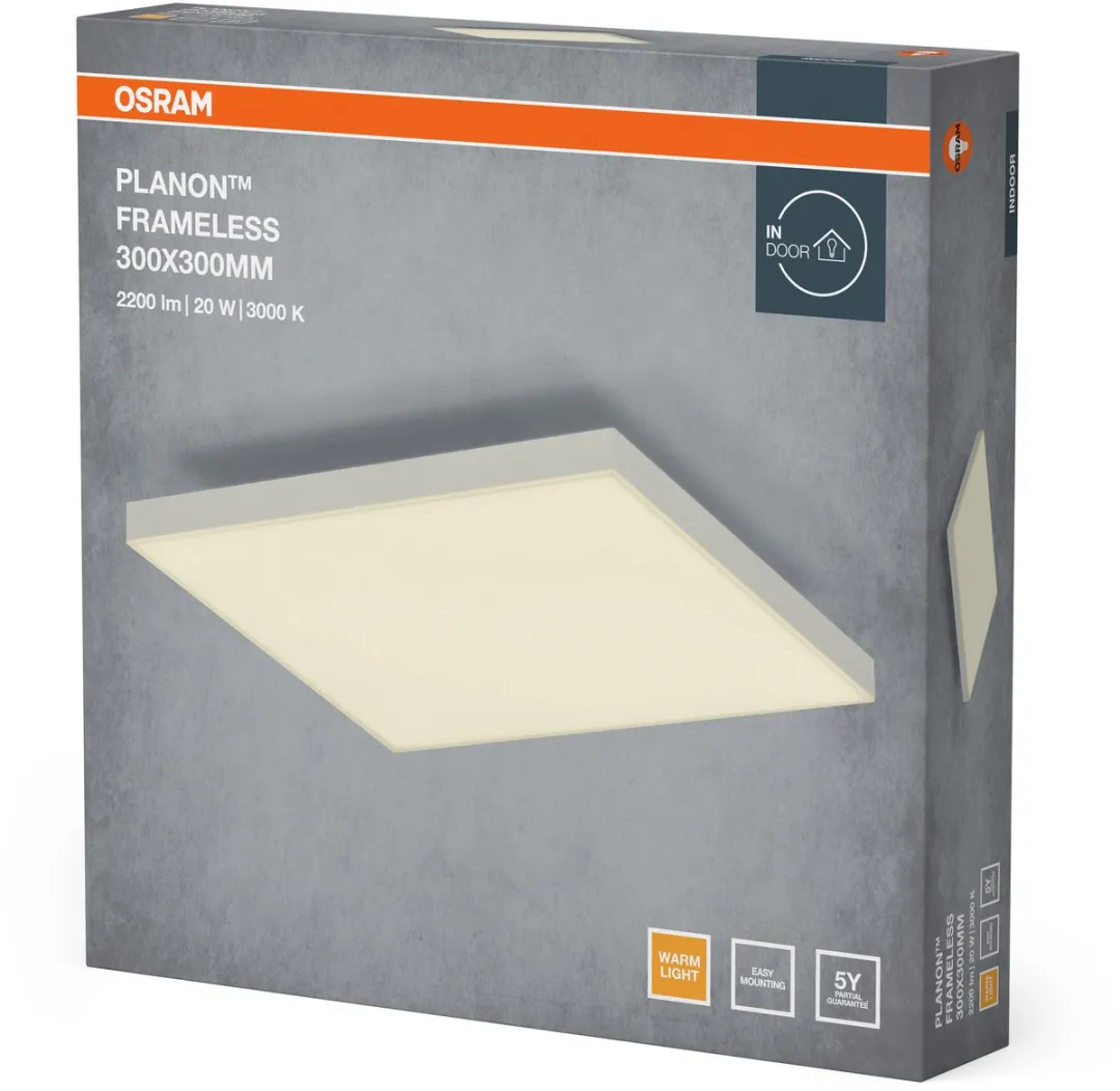 Osram Planon Frameloze Plafondlamp 20W 300x300mm - Warm Wit - afbeelding 6 van 6