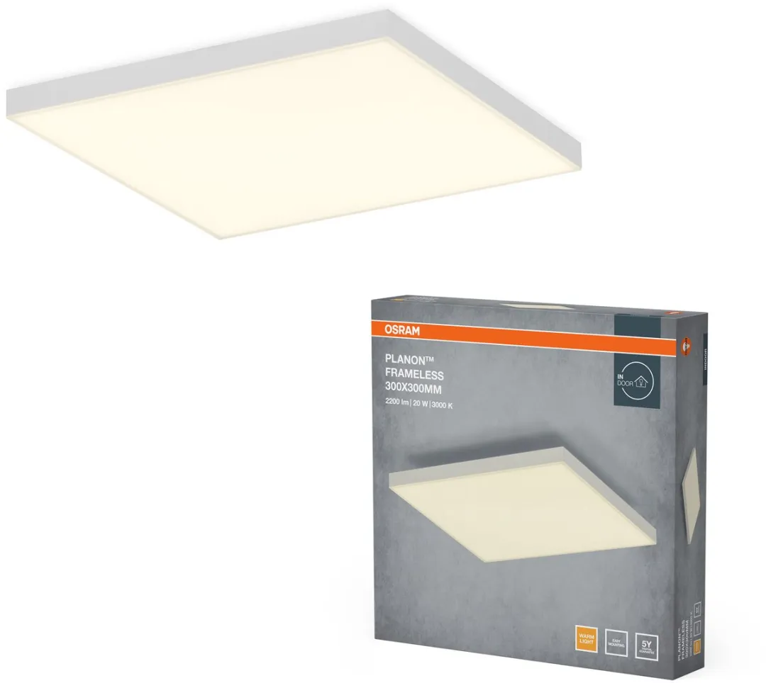 Osram Planon Frameloze Plafondlamp 20W 300x300mm - Warm Wit