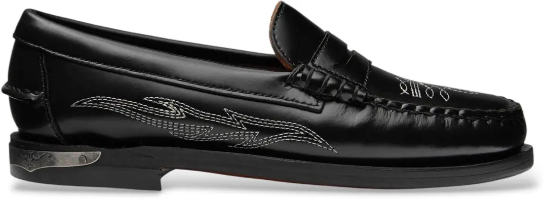 Sebago Zwarte leren mocassins Dan El Paso