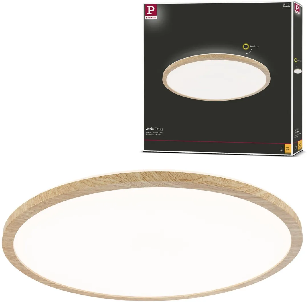 Paulmann Atria Shine LED-paneel 22W 2300lm 3000K - Houtlook