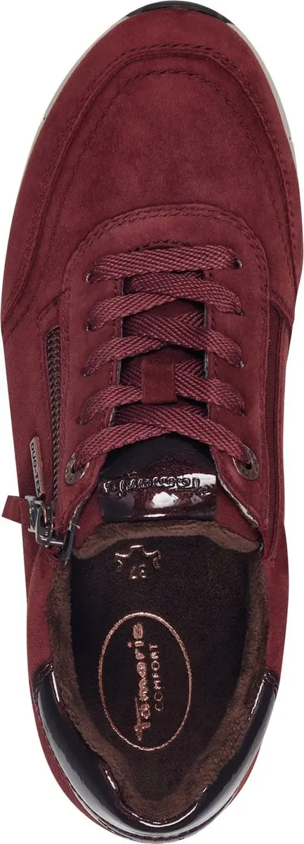 Tamaris Comfort Sneakers rood Leer - Dames - afbeelding 3 van 6