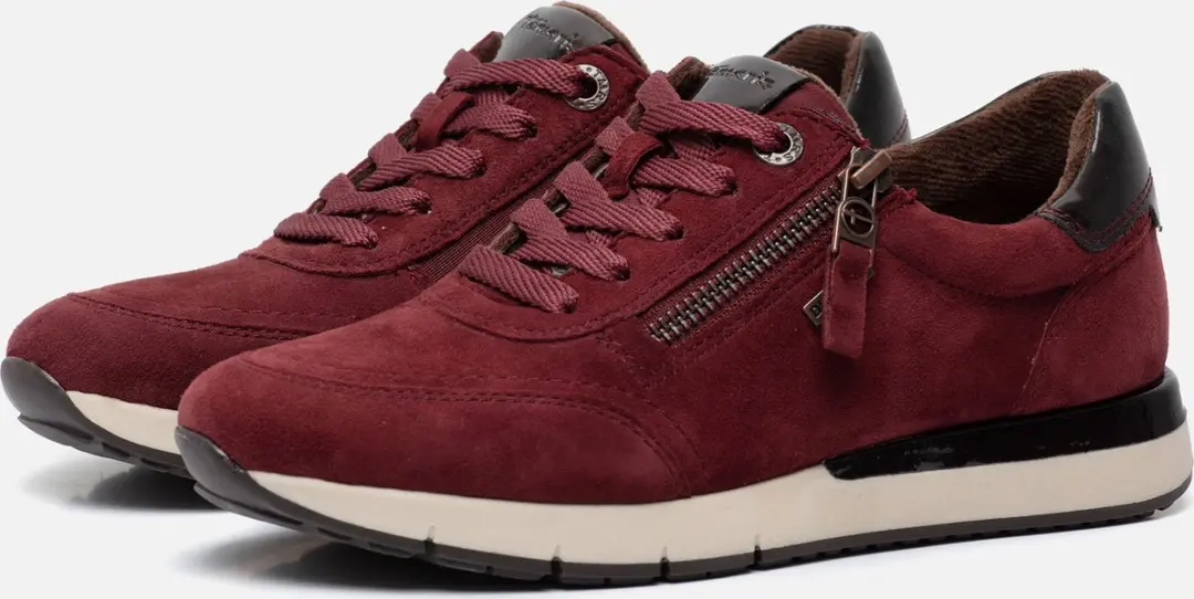 Tamaris Comfort Sneakers rood Leer