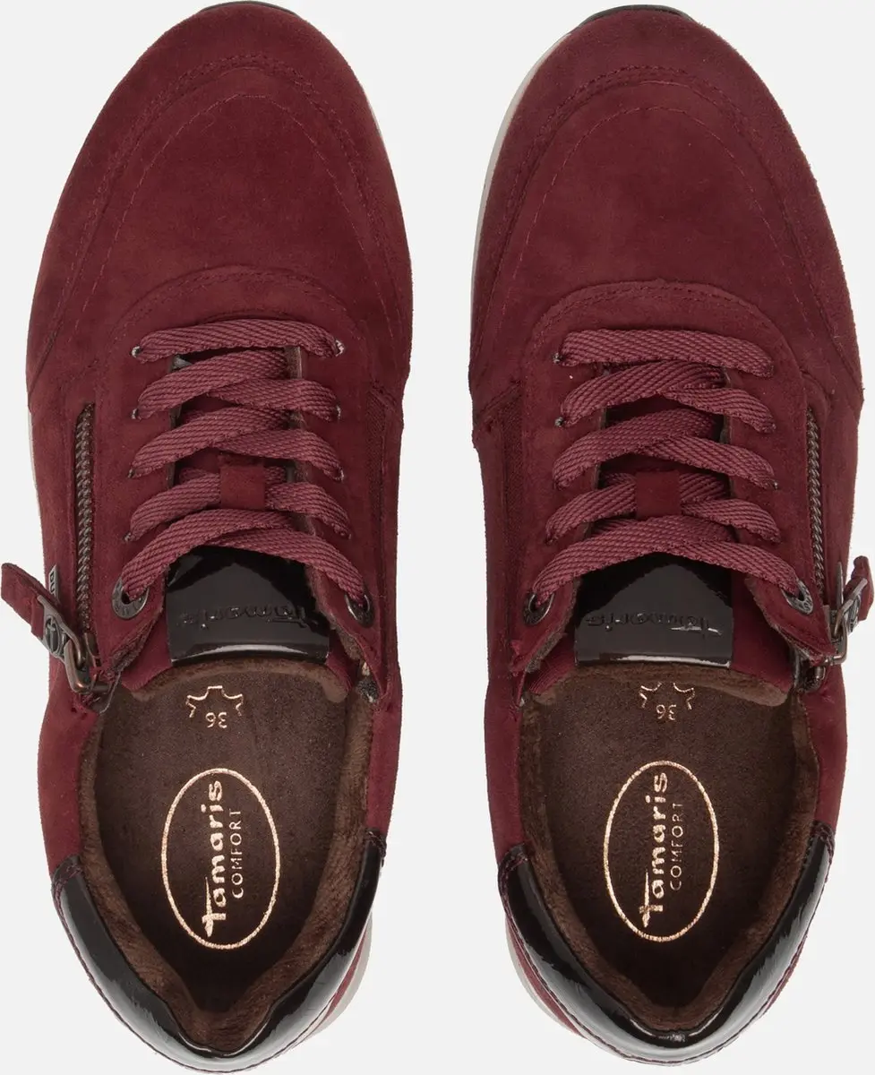 Tamaris Comfort Sneakers rood Leer - Dames - afbeelding 5 van 6