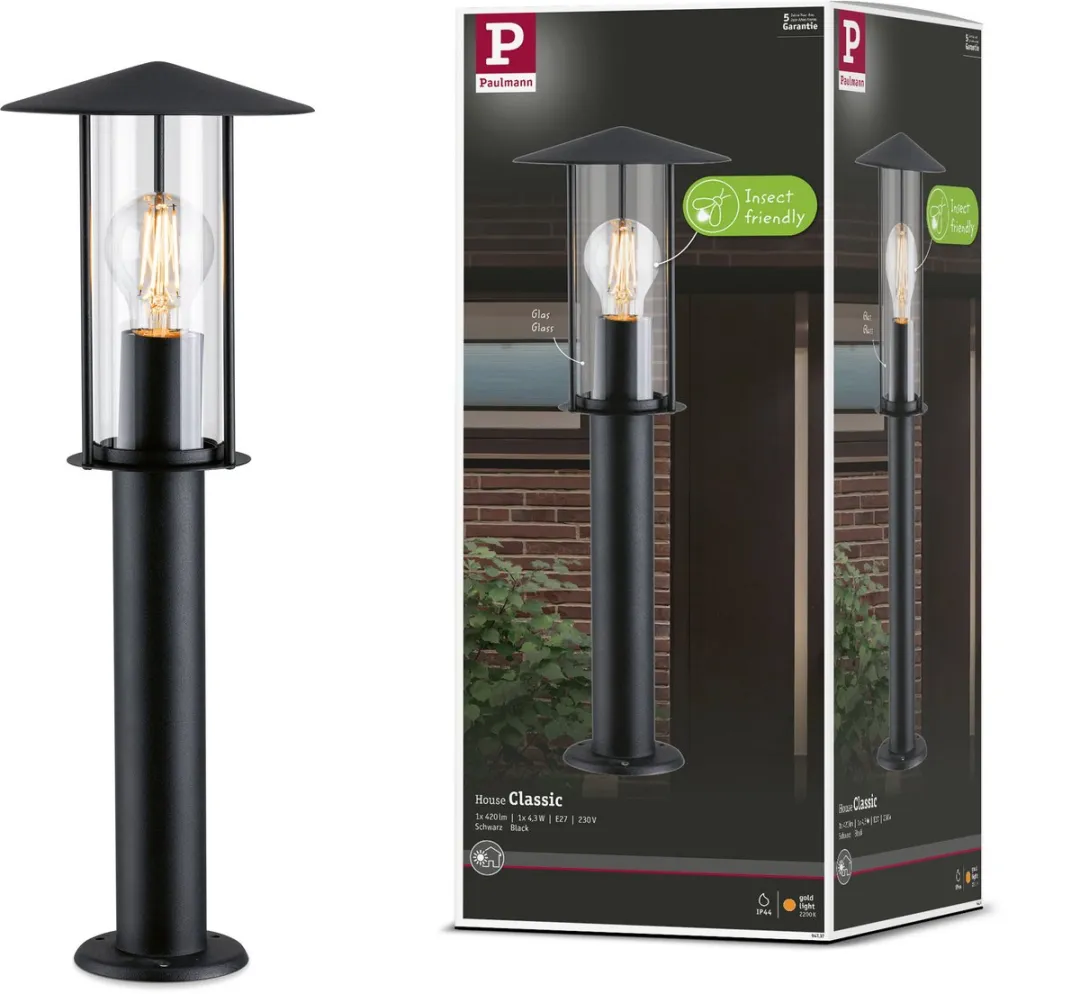 Paulmann Bolderlamp Classic IP44 4,3W 420lm - Zwart E27