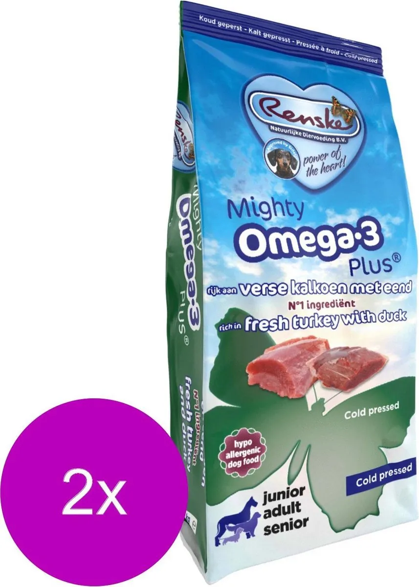 Renske Mighty Omega Plus Adult Kalkoen & Eend Hondenvoer - 6 kg