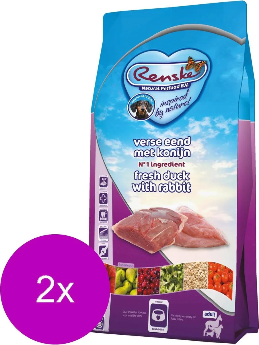 Renske Adult Eend & Konijn Hondenvoer - 4kg