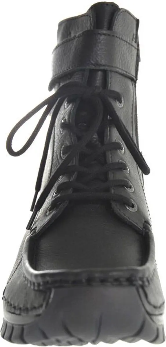 Wolky Reach Hoge Veterschoenen - Zwart Leer - afbeelding 2 van 6
