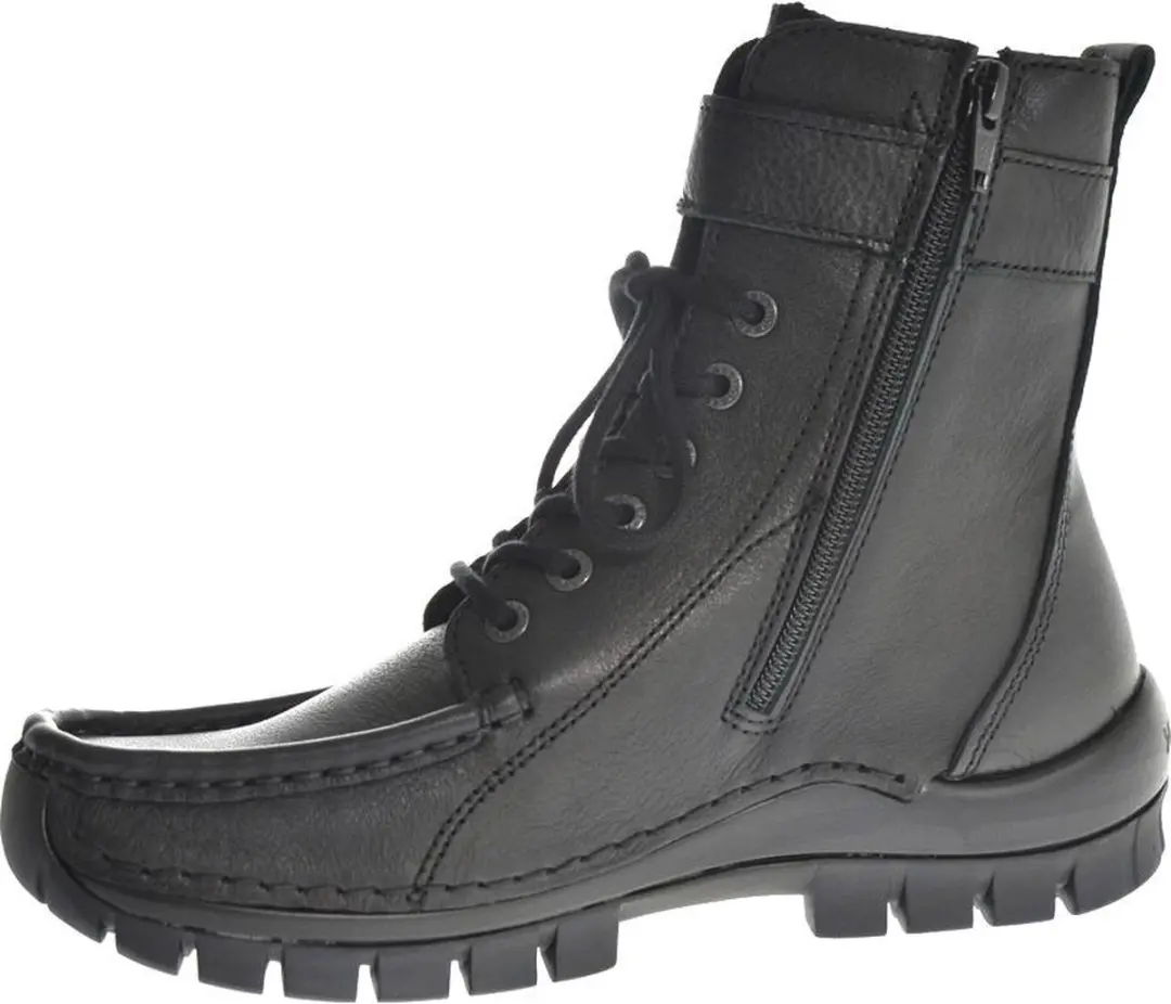 Wolky Reach Hoge Veterschoenen - Zwart Leer - afbeelding 4 van 6