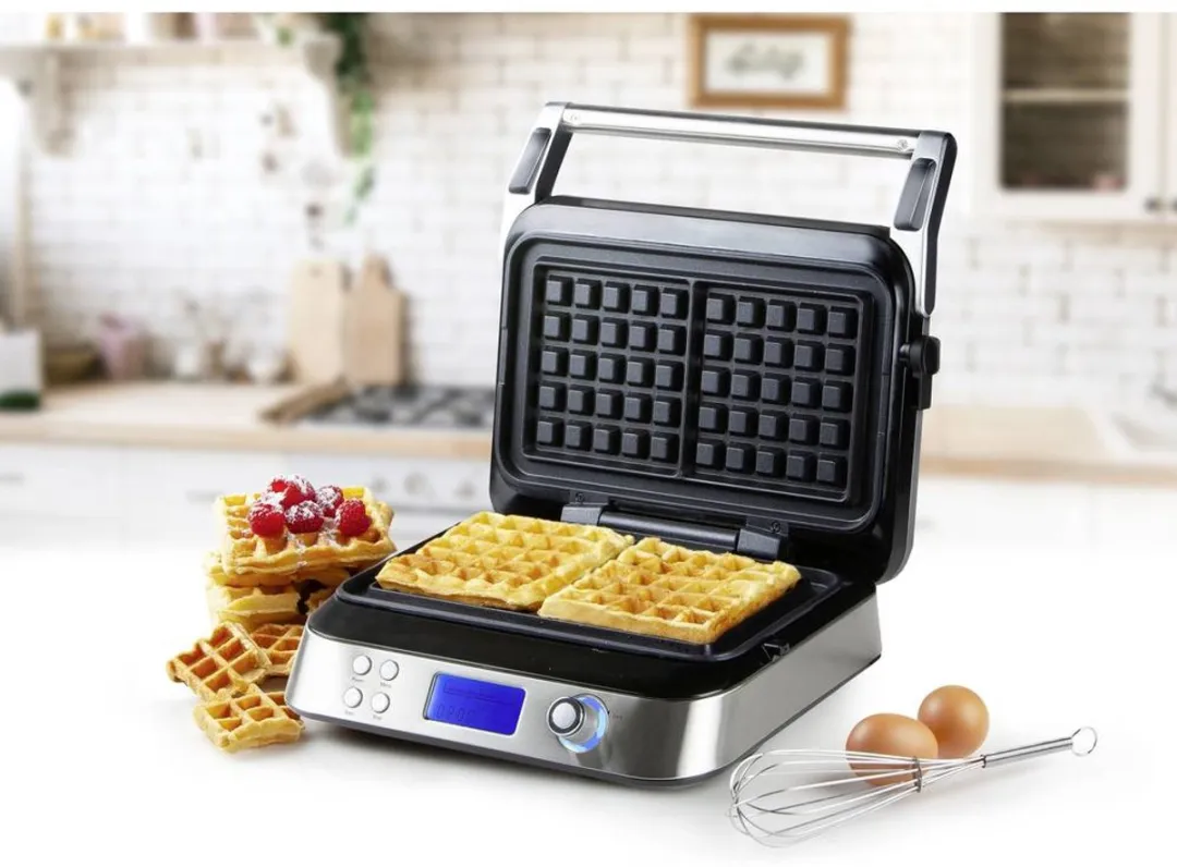Domo DO9219W Wafelijzer - 1600W - 2 Platen - Zwart/RVS