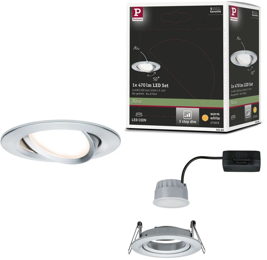 Paulmann LED Nova Coin Inbouwlamp 6W 470lm 2700K