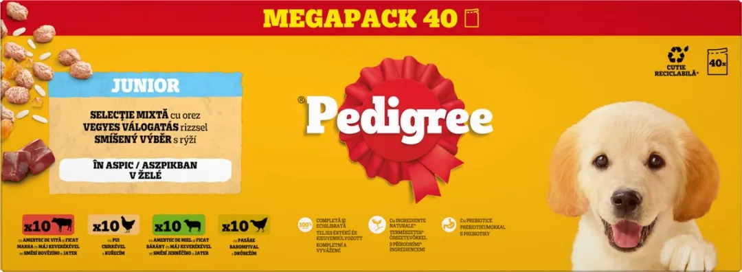Pedigree Junior Hondenvoer - Mix Selectie in gelei - Maaltijdzakjes - 40 x 100 g