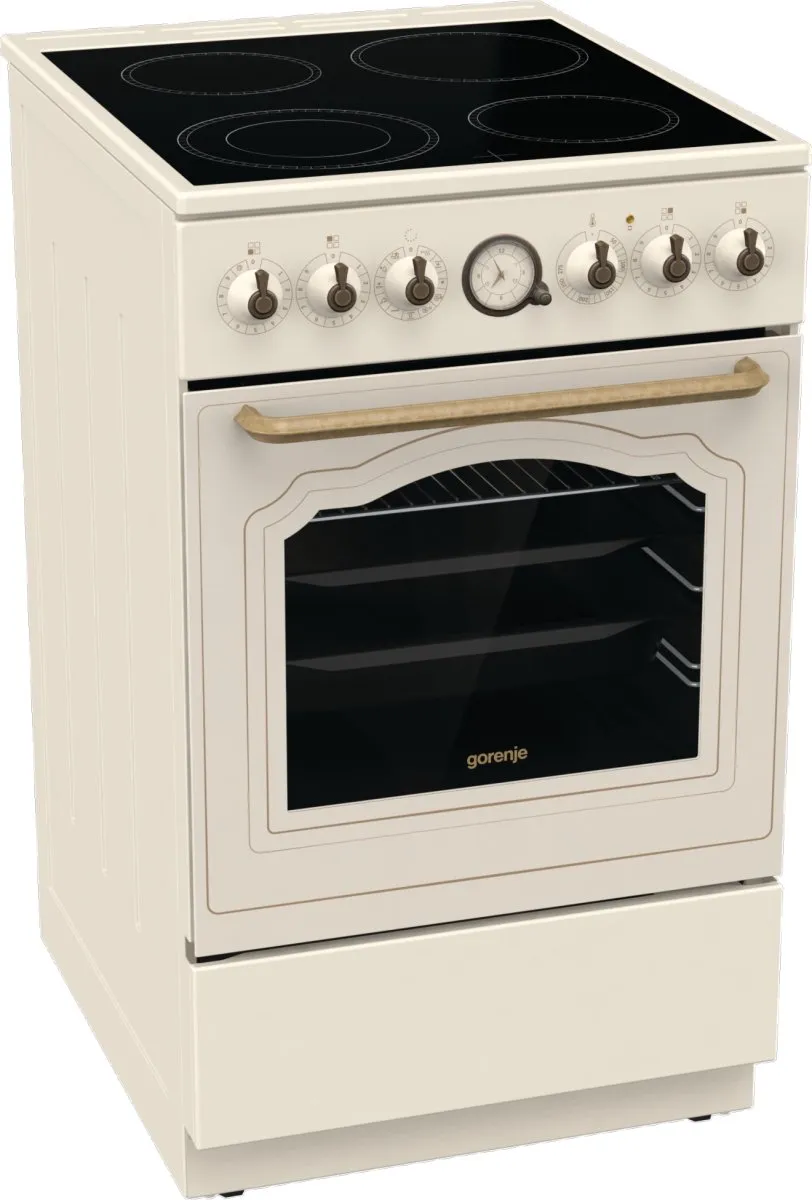 Gorenje GECS5B70CL Keramisch Fornuis - 4 Kookzones - Beige Retro